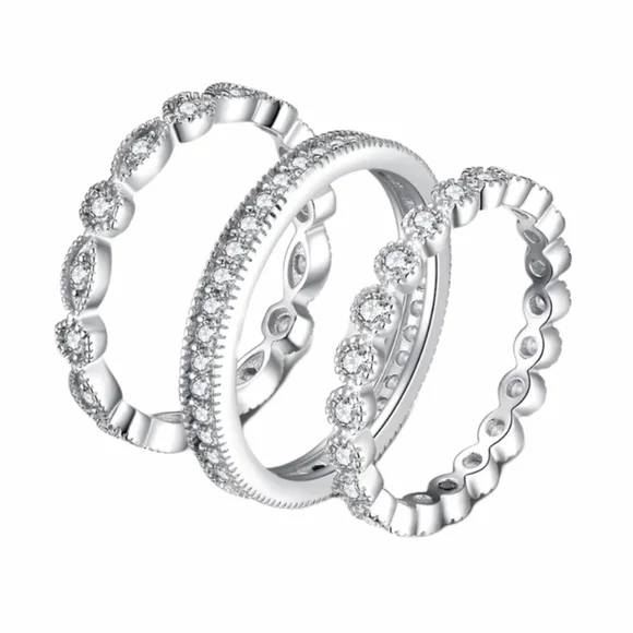 925 Sterling Silver Stackable Rings - Picture 4 of 14